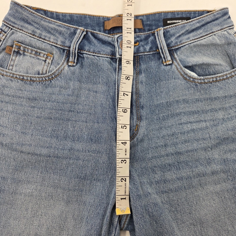 Judy Blue Mid Rise Rigid Magic Release Hem Size 7/28 Boyfriend Denim Jeans 88818 - Picture 6 of 9